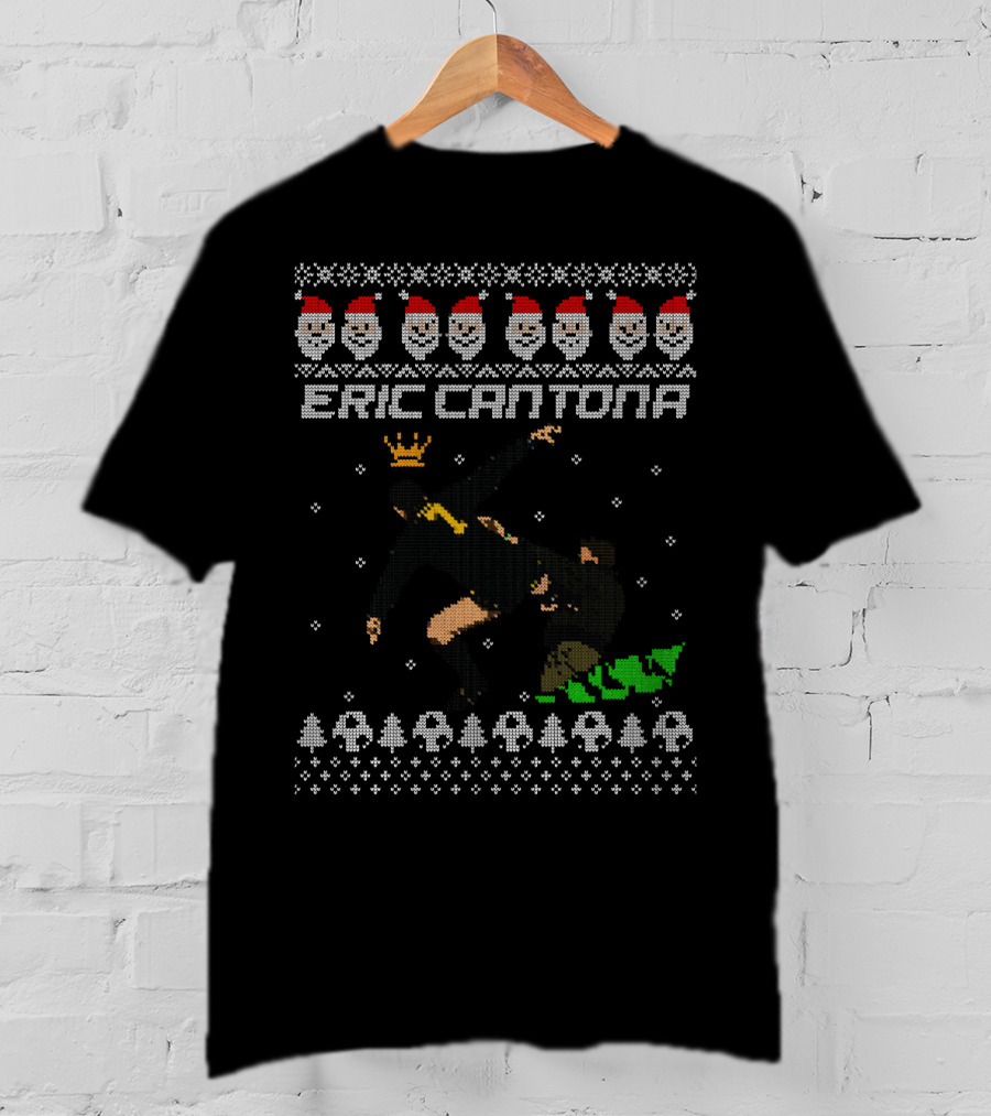 Eric Cantona Kung Fu Kick Crown Christmas T-Shirt