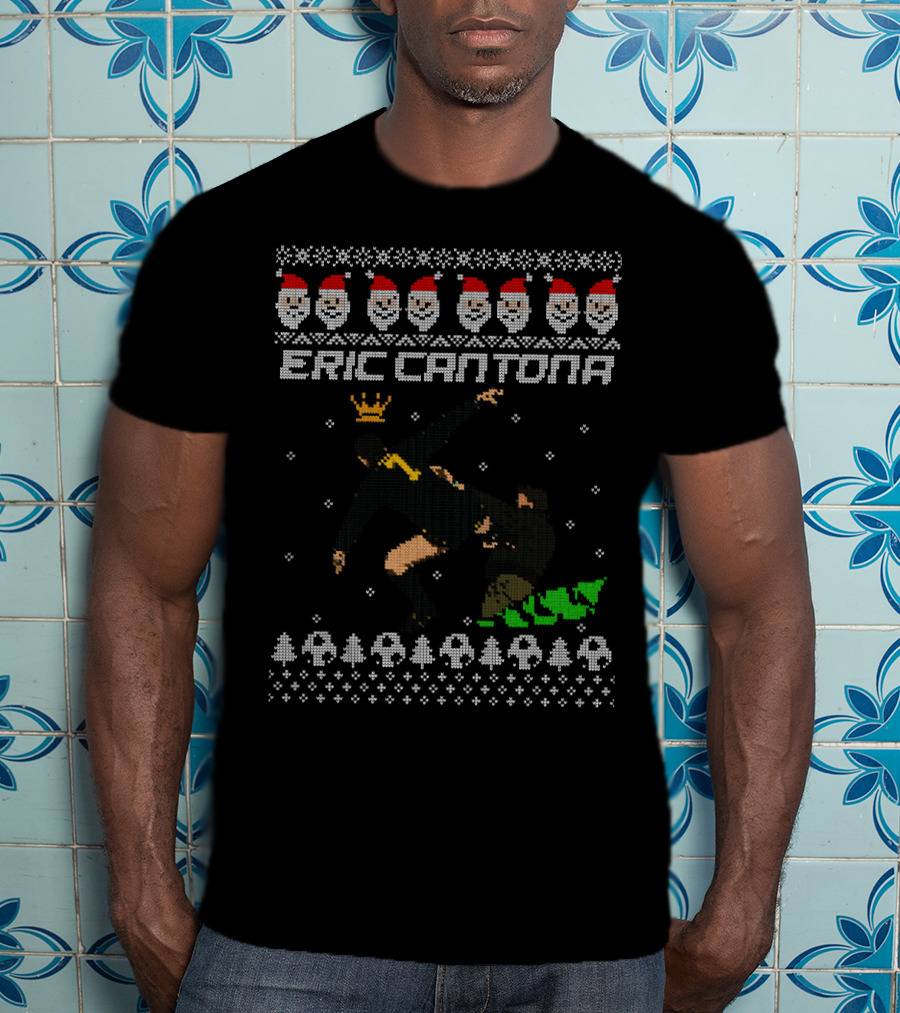 Eric Cantona Kung Fu Kick Crown Christmas T-Shirt