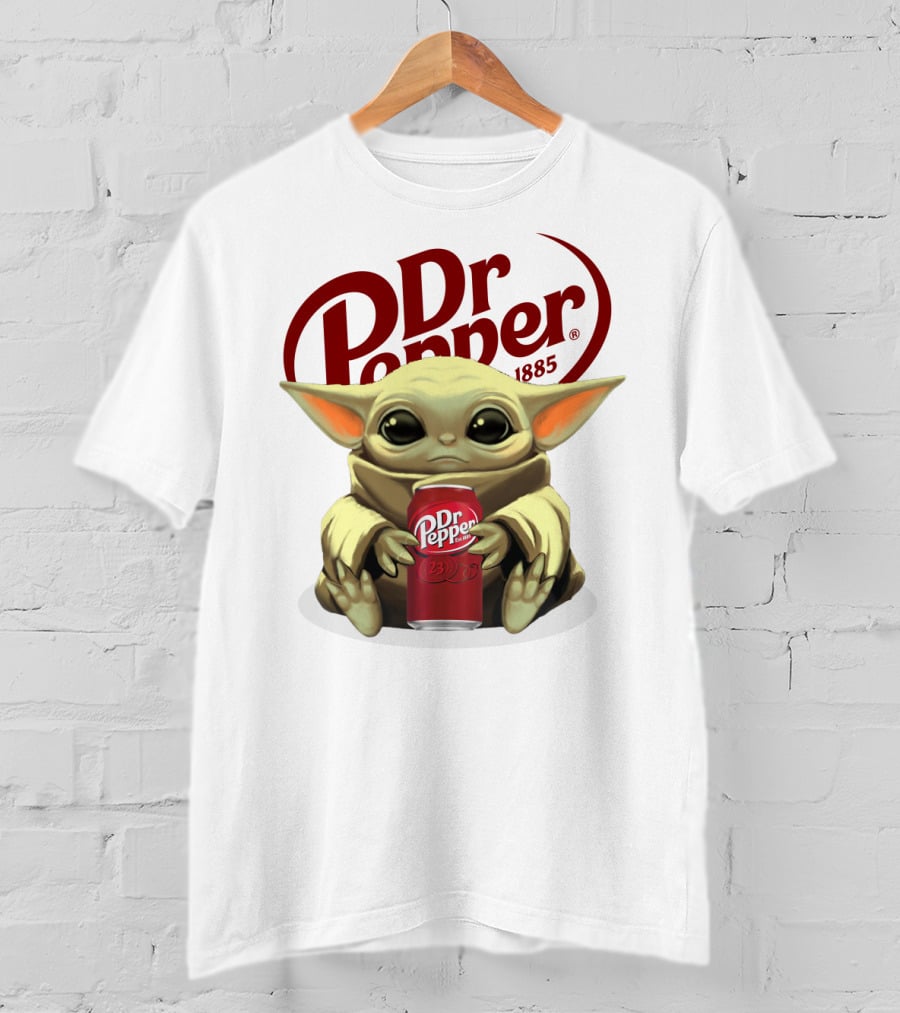 Dr Pepper 1885 Baby Yoda Holding Dr Pepper Can T-Shirt