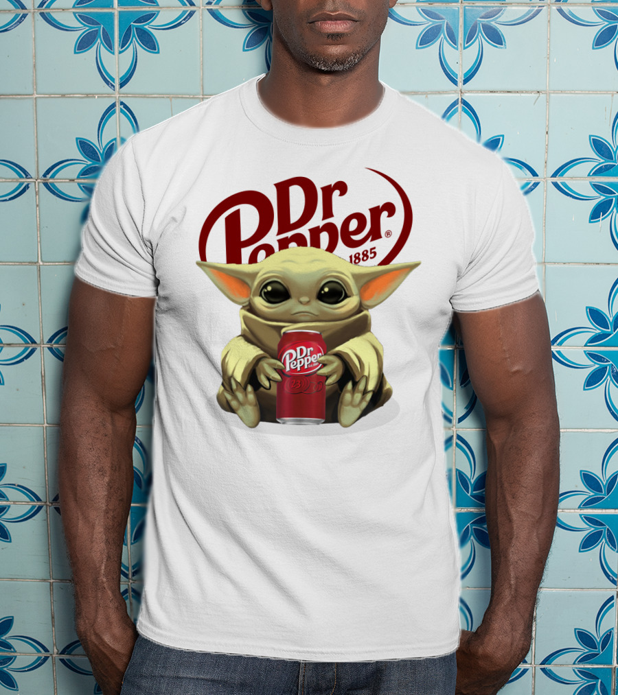 Dr Pepper 1885 Baby Yoda Holding Dr Pepper Can T-Shirt