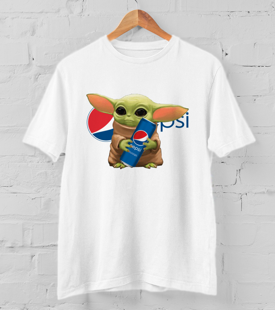 Baby Yoda Holding Pepsi Can With Pepsi T-Shirt