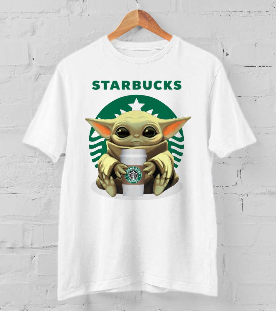 Baby Yoda Starbucks Coffee Icon Crossover T-Shirt