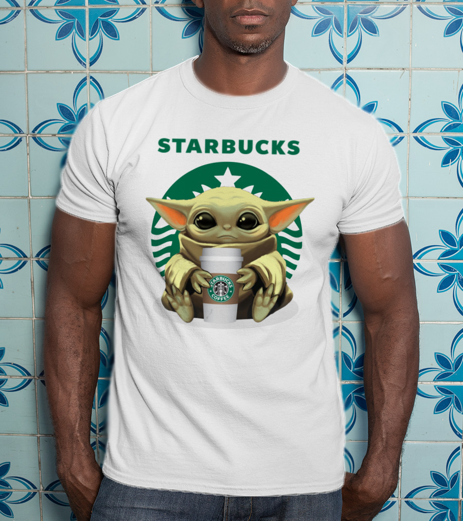 Baby Yoda Starbucks Coffee Icon Crossover T-Shirt