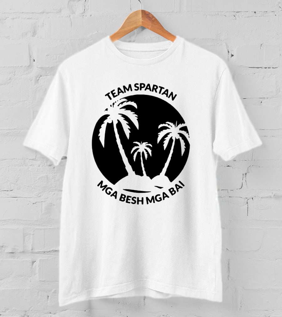 Team Spartan Mga Besh Mga Bai Tropical Palm Island T-Shirt