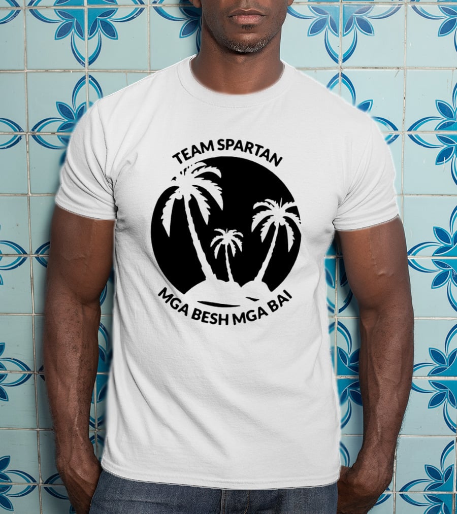 Team Spartan Mga Besh Mga Bai Tropical Palm Island T-Shirt