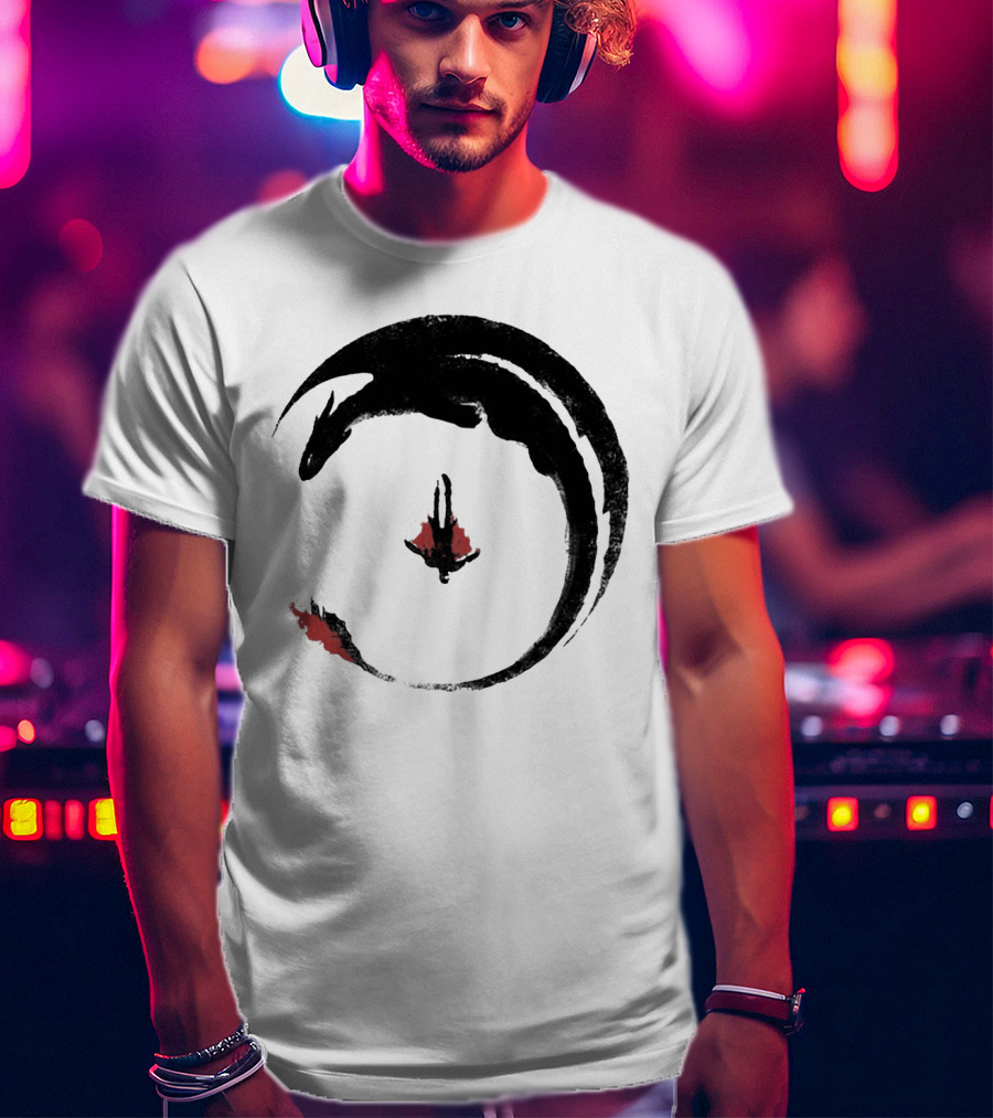 Hiccup And Toothless Fly Artistic Circular T-Shirt