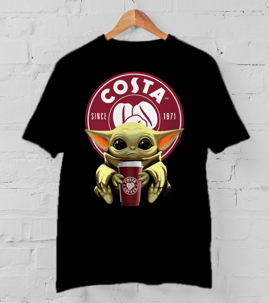 Baby Yoda Holding Costa Coffee Cup Since 1971 T-Shirt