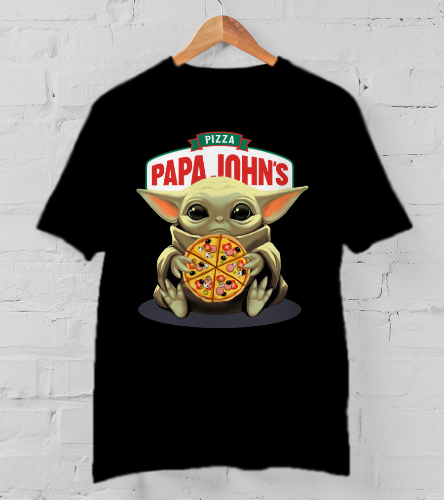 Baby Yoda Holding Papa John's Pizza T-Shirt