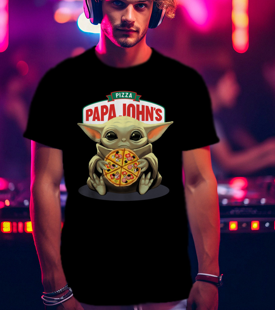 Baby Yoda Holding Papa John's Pizza T-Shirt