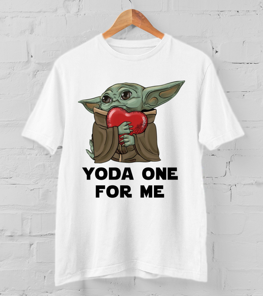 Yoda One For Me Baby Yoda Hug Heart T-Shirt