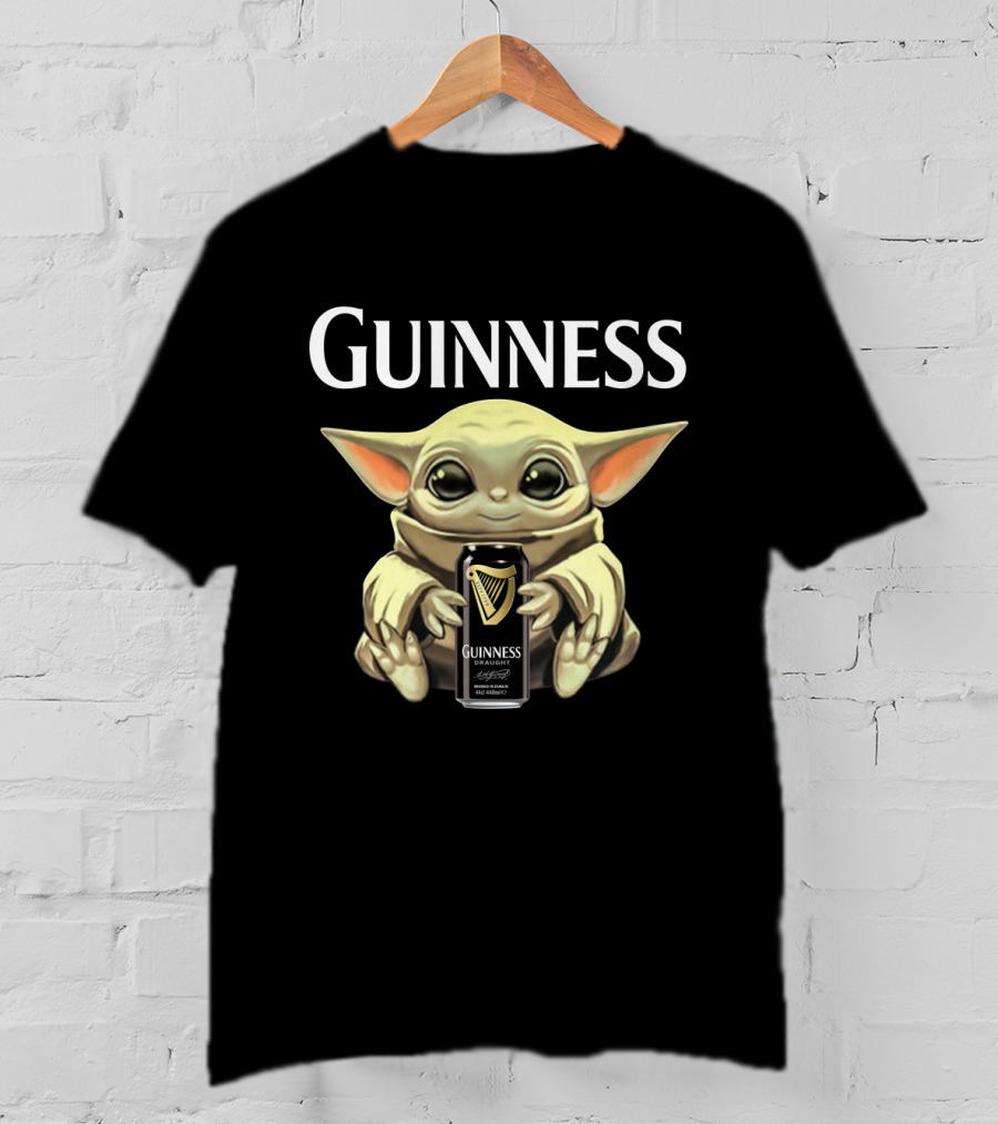 Guinness Baby Yoda Holding Can T-Shirt