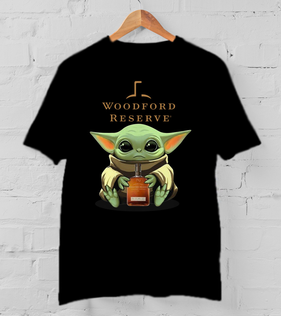 Baby Yoda Holding Woodford Reserve Bourbon T-Shirt