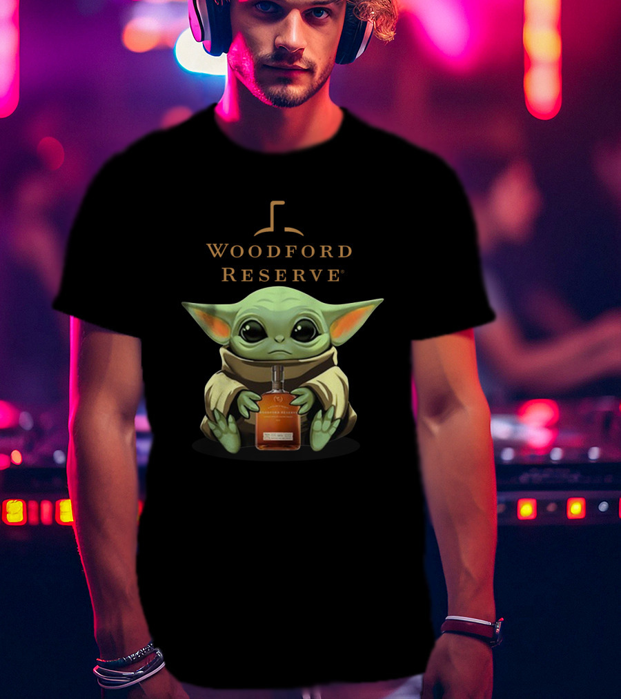 Baby Yoda Holding Woodford Reserve Bourbon T-Shirt