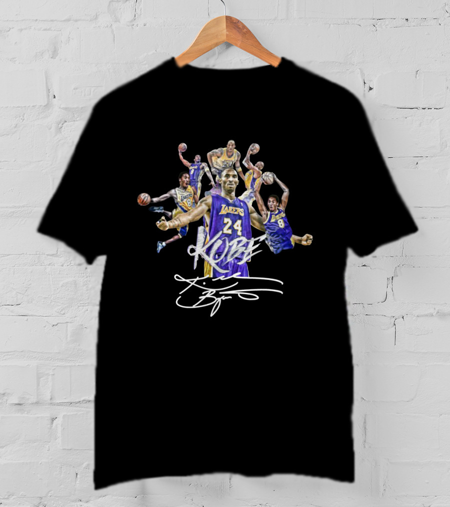 Kobe Lakers Number 24 Signature Basketball Mix T-Shirt