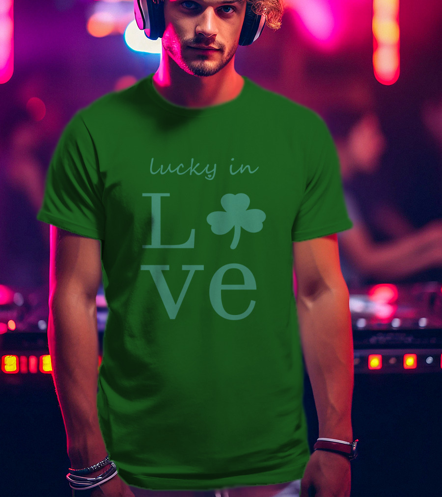 Lucky In Love Shamrock Irish St Patrick's Day T-Shirt