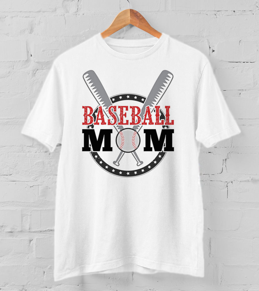 Baseball Mom Crossbats Star Circle T-Shirt