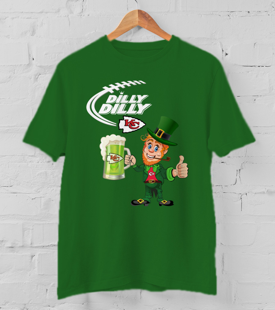 Dilly Dilly Chiefs Leprechaun St Patrick's Day Drink T-Shirt