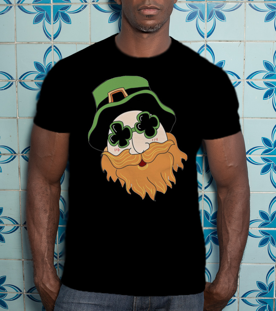 Green Hat Lucky Shamrock Beard T-Shirt