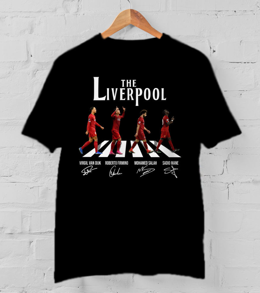 The Liverpool Abbey Road Virgil Van Dijk Roberto Firmino Mohamed Salah Sadio Mane Signature T-Shirt