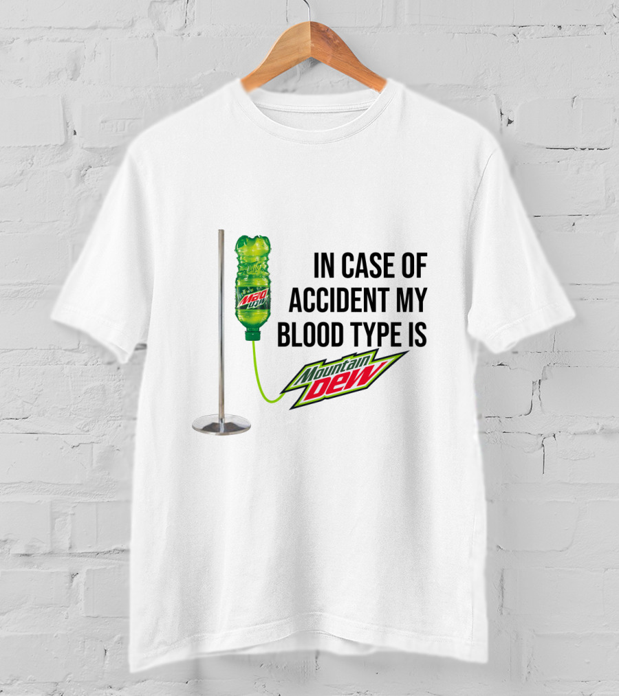 Blood Type IV Mountain Dew Emergency Kit T-Shirt
