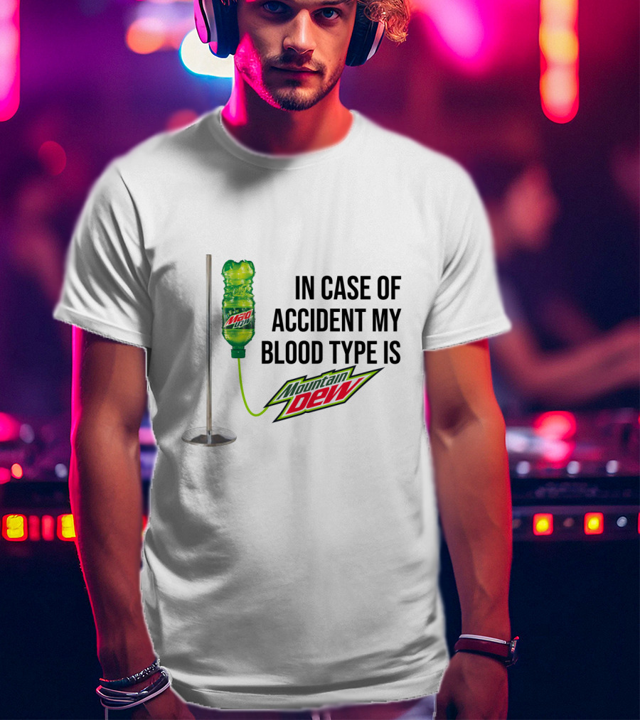 Blood Type IV Mountain Dew Emergency Kit T-Shirt