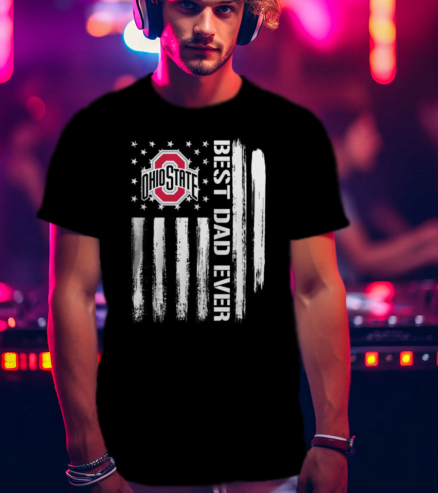 Ohio State Best Dad Ever Flag T-Shirt