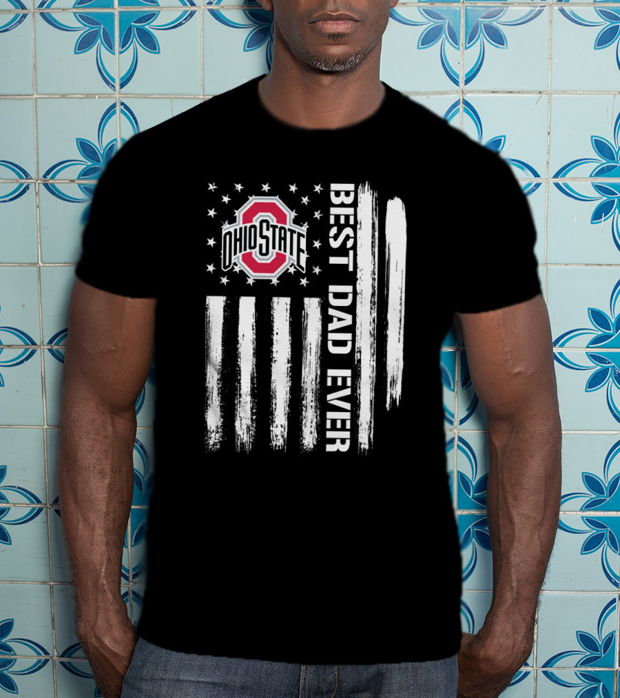 Ohio State Best Dad Ever Flag T-Shirt