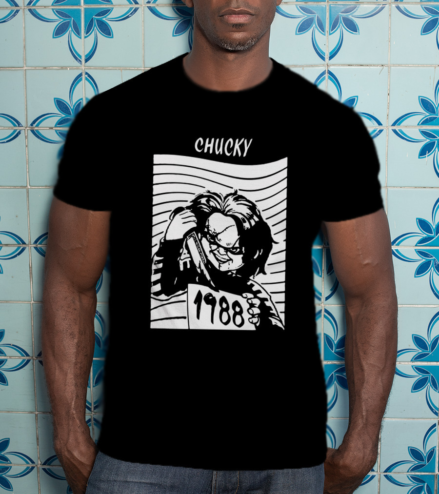Chucky 1988 Horror Classic Movie Character With Knife T-Shirt