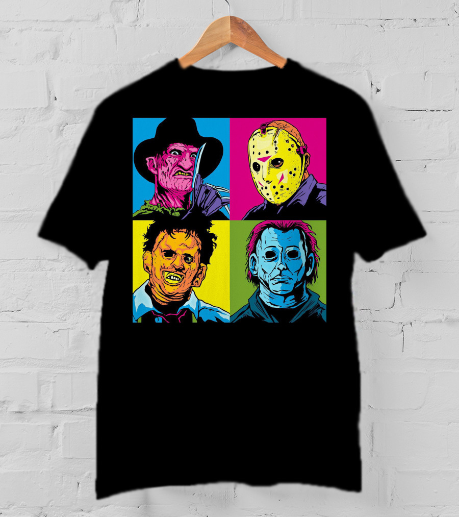 Freddy Krueger Jason Voorhees Leatherface Michael Myers Horror Movie Pop T-Shirt