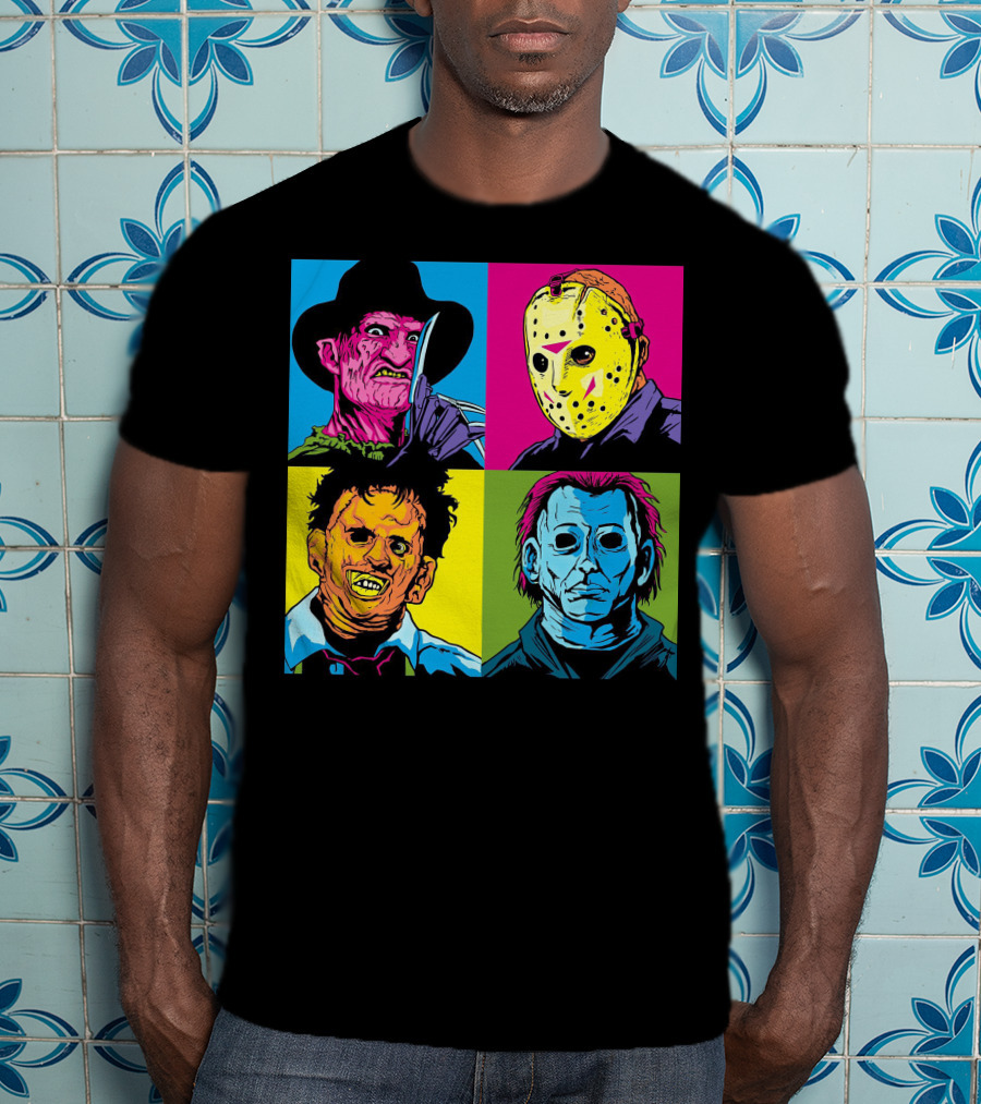 Freddy Krueger Jason Voorhees Leatherface Michael Myers Horror Movie Pop T-Shirt