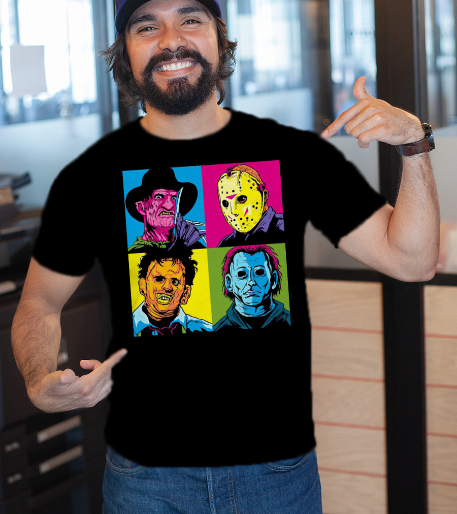Freddy Krueger Jason Voorhees Leatherface Michael Myers Horror Movie Pop T-Shirt