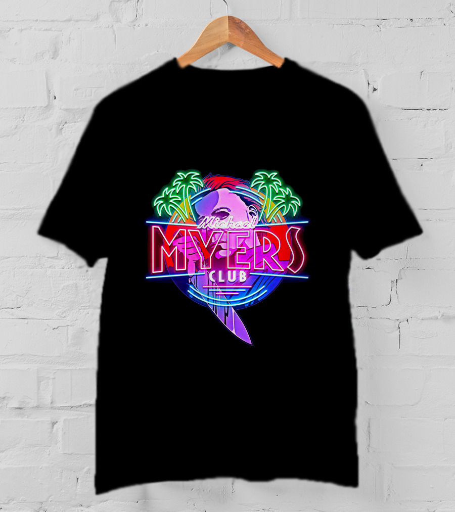Michael Myers Club Neon Palm Retro Knife T-Shirt