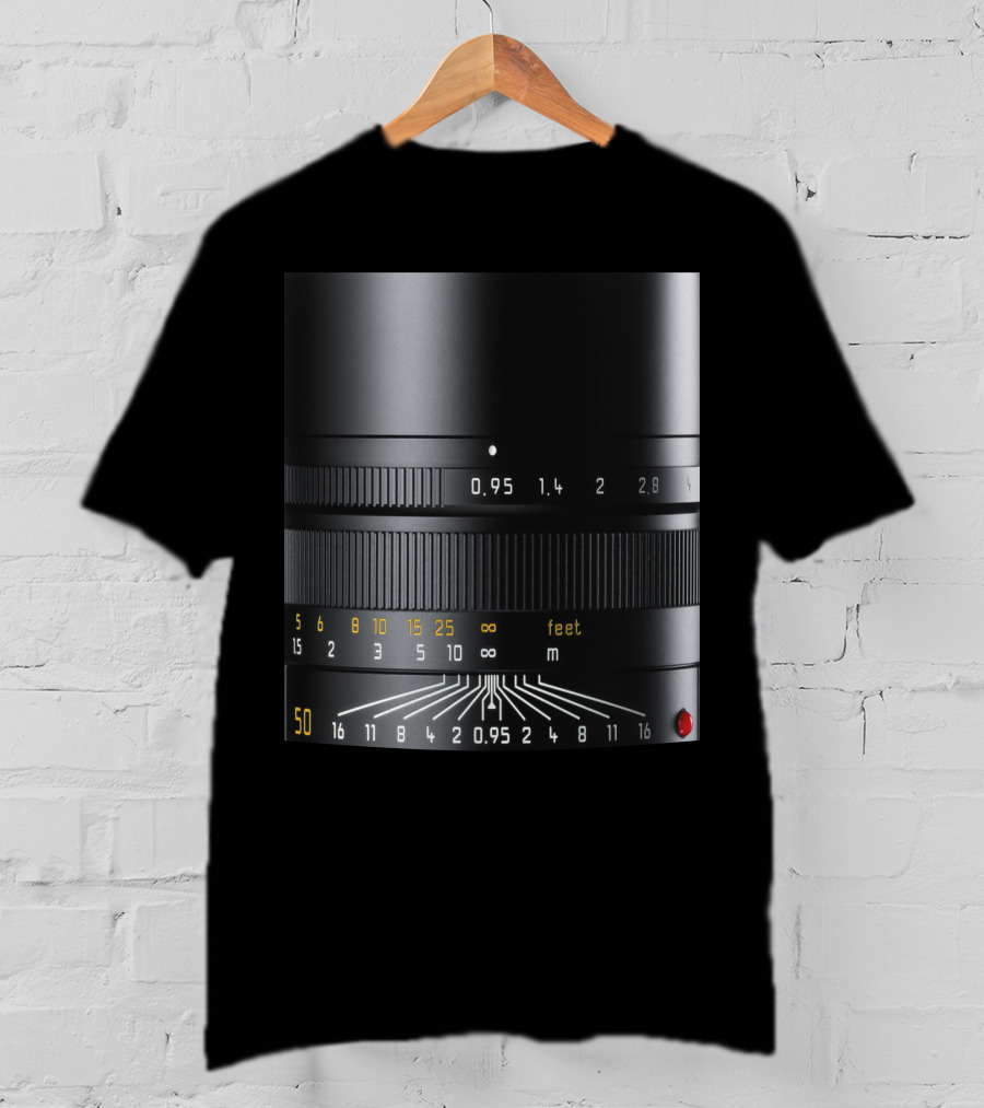 Photographer Camera Lens Detail 50mm 0.95 Aperture Measurement T-Shirt