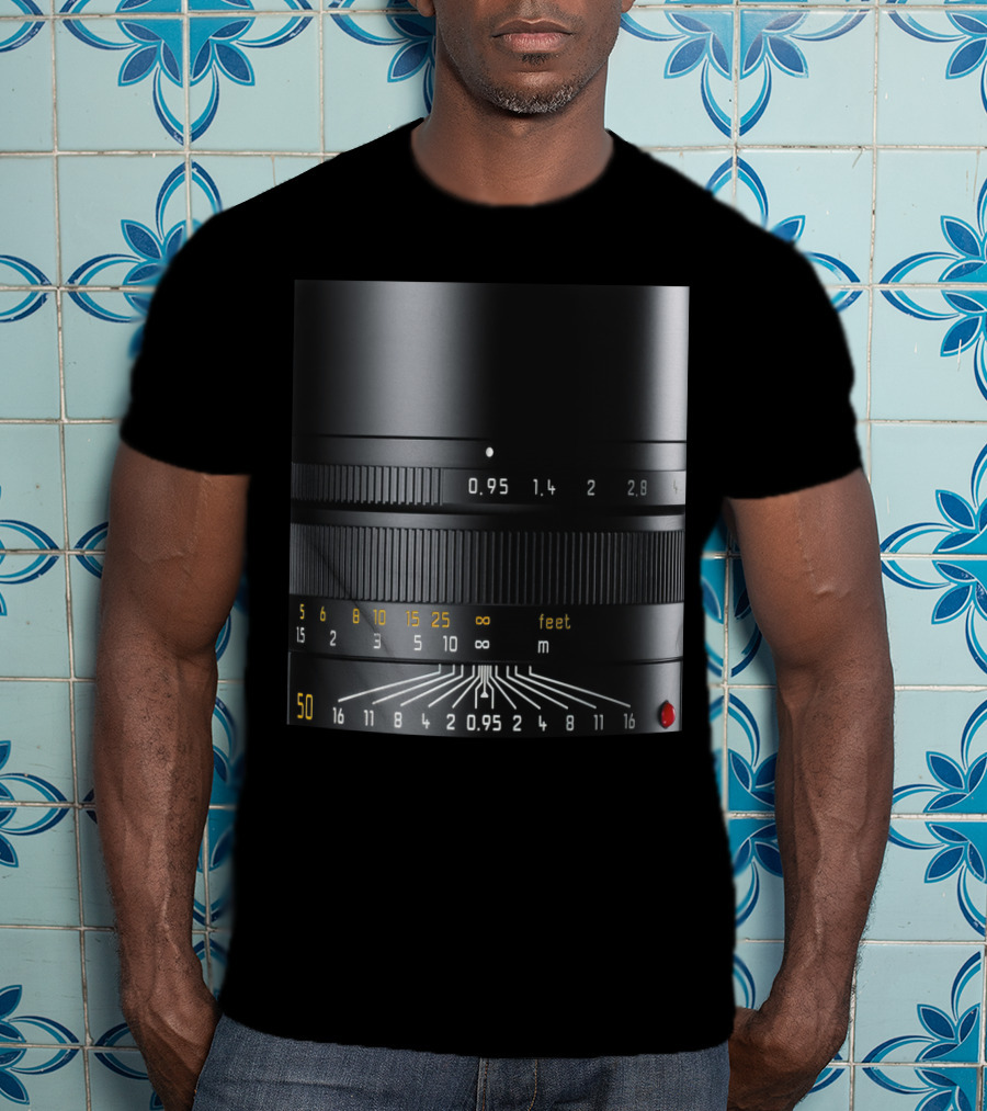 Photographer Camera Lens Detail 50mm 0.95 Aperture Measurement T-Shirt