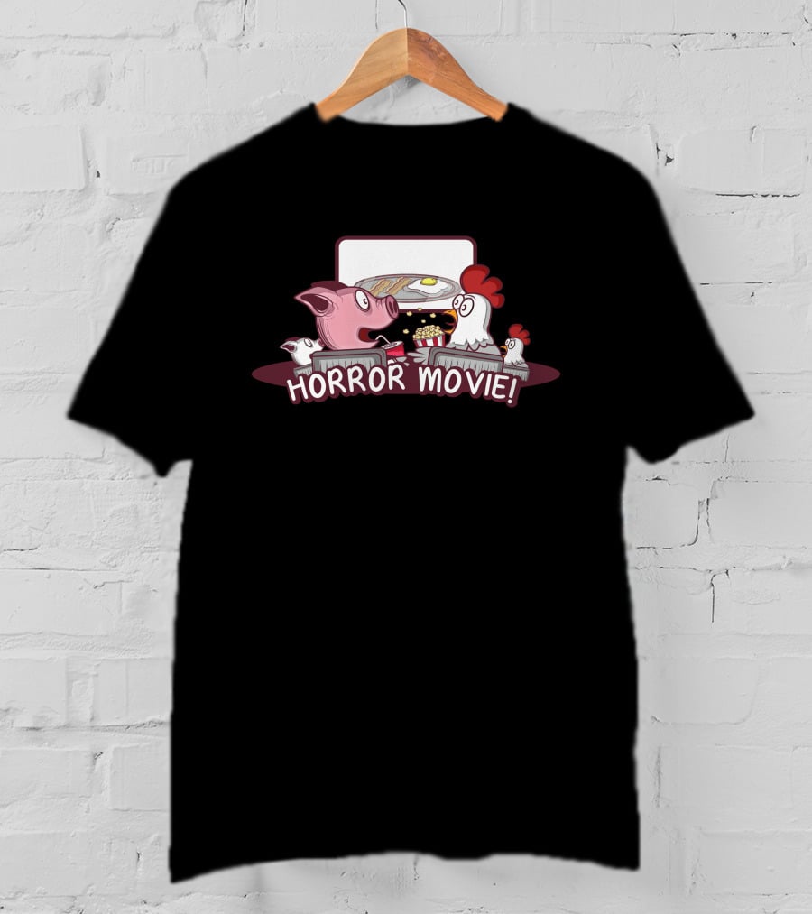 Horror Movie Pig And Chicken Breakfast Scene T-Shirt