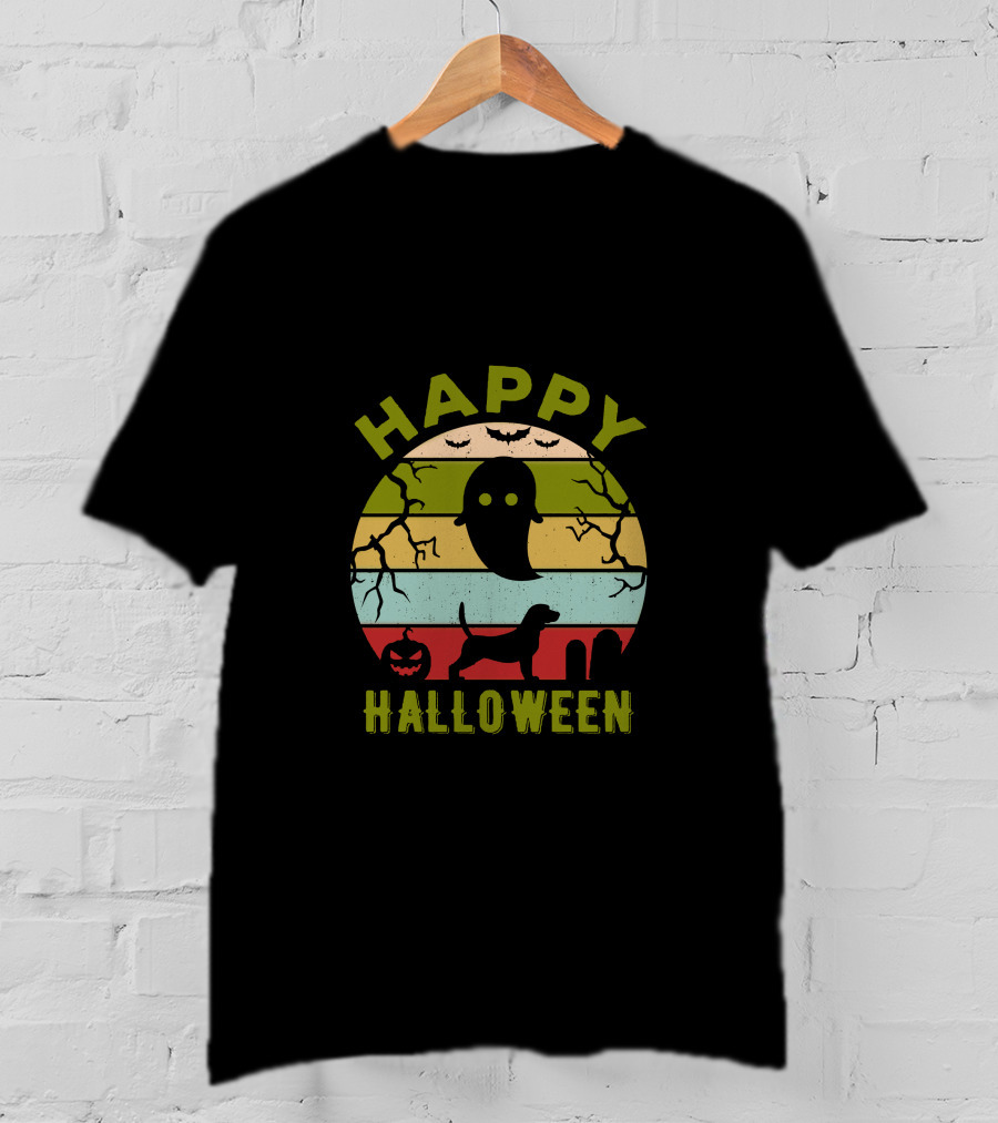 Happy Halloween Beagle Ghost Pumpkin T-Shirt