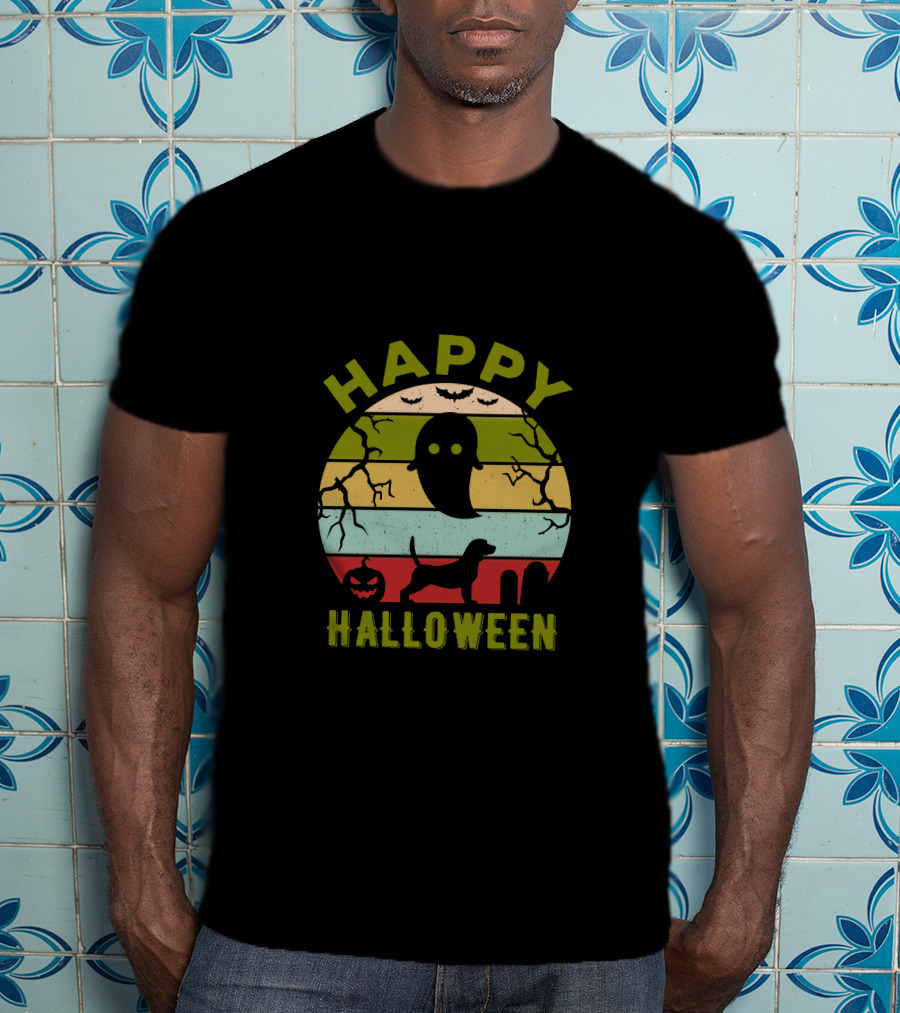 Happy Halloween Beagle Ghost Pumpkin T-Shirt