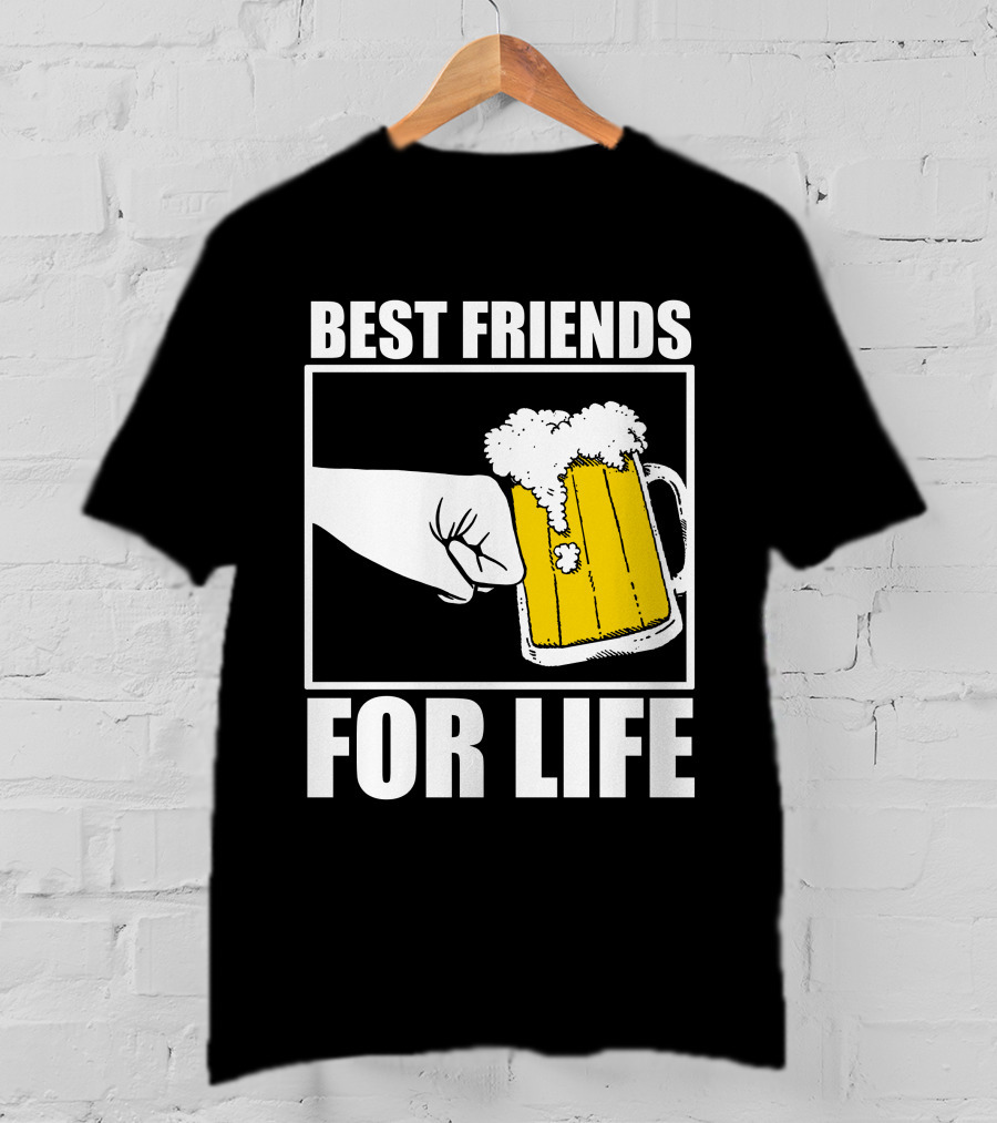 Best Friends For Life Beer Mug Fist Bump T-Shirt