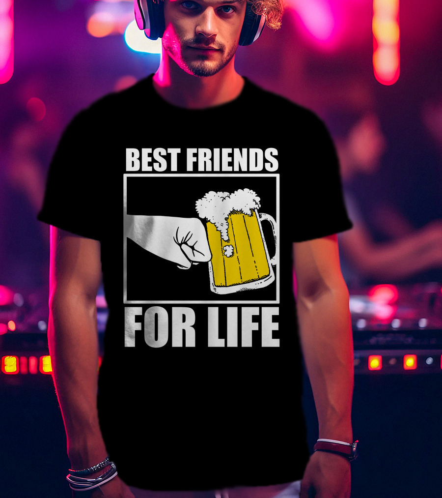 Best Friends For Life Beer Mug Fist Bump T-Shirt
