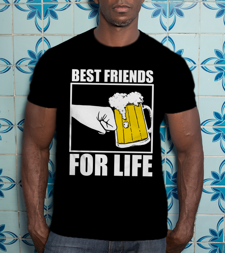 Best Friends For Life Beer Mug Fist Bump T-Shirt