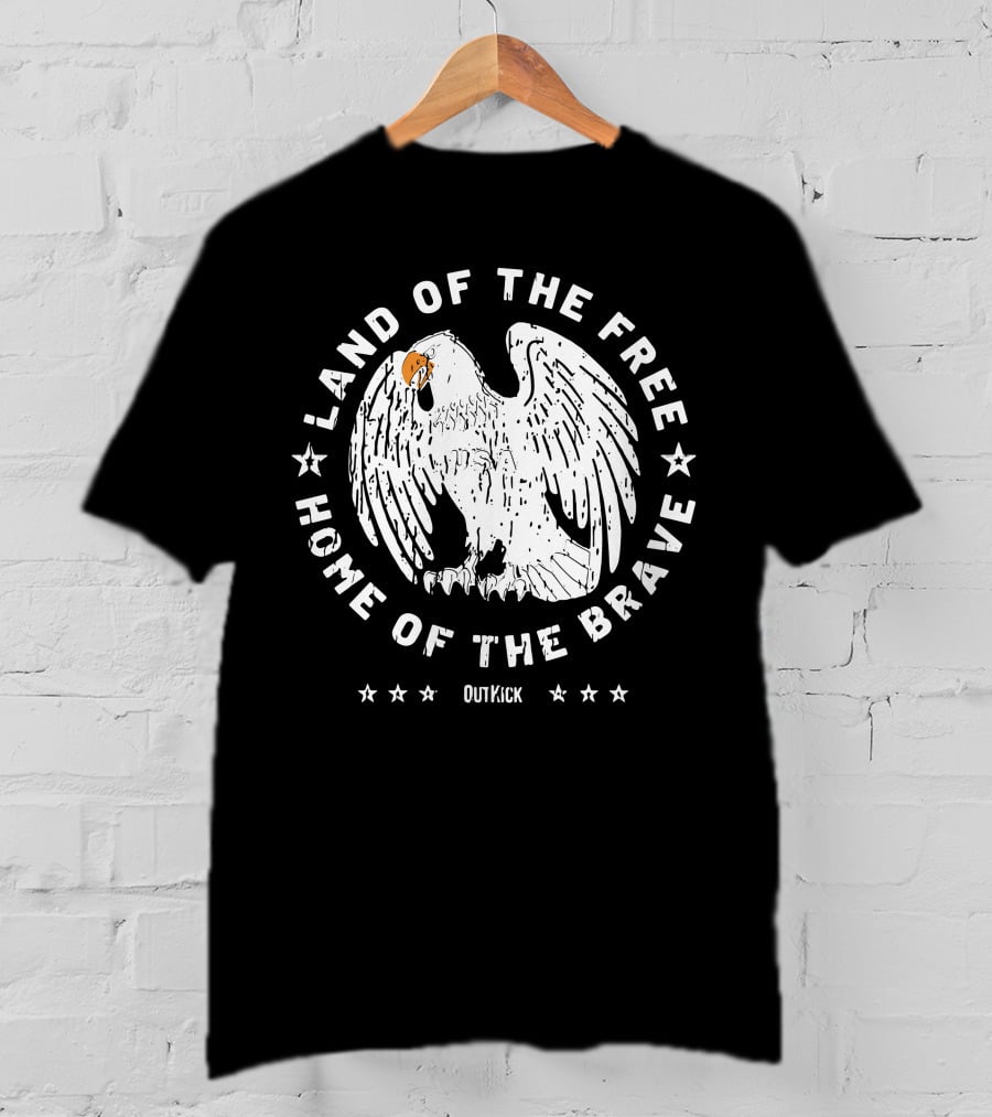 Land Of The Free Home Of The Brave Eagle OutKick T-Shirt