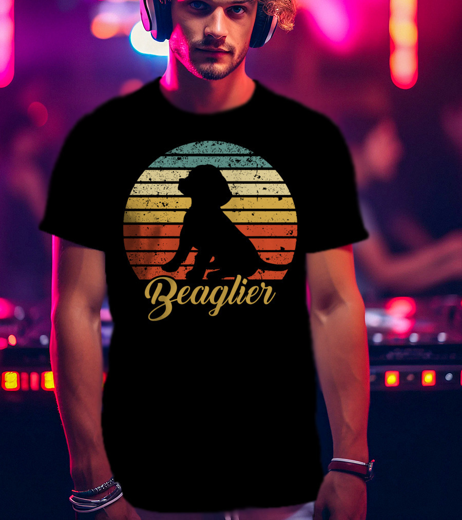 Beaglier Silhouette Vintage Stripes T-Shirt