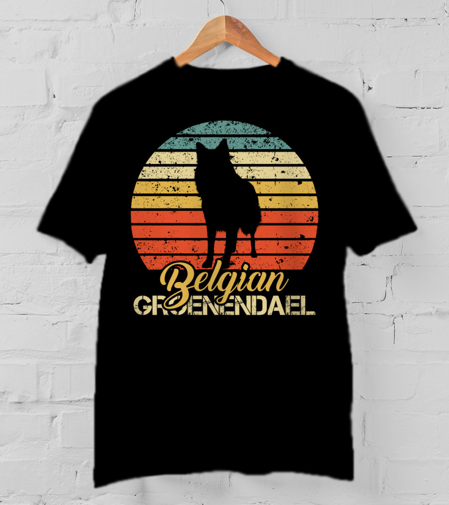 Vintage Style Retro Sunset Belgian Groenendael T-Shirt