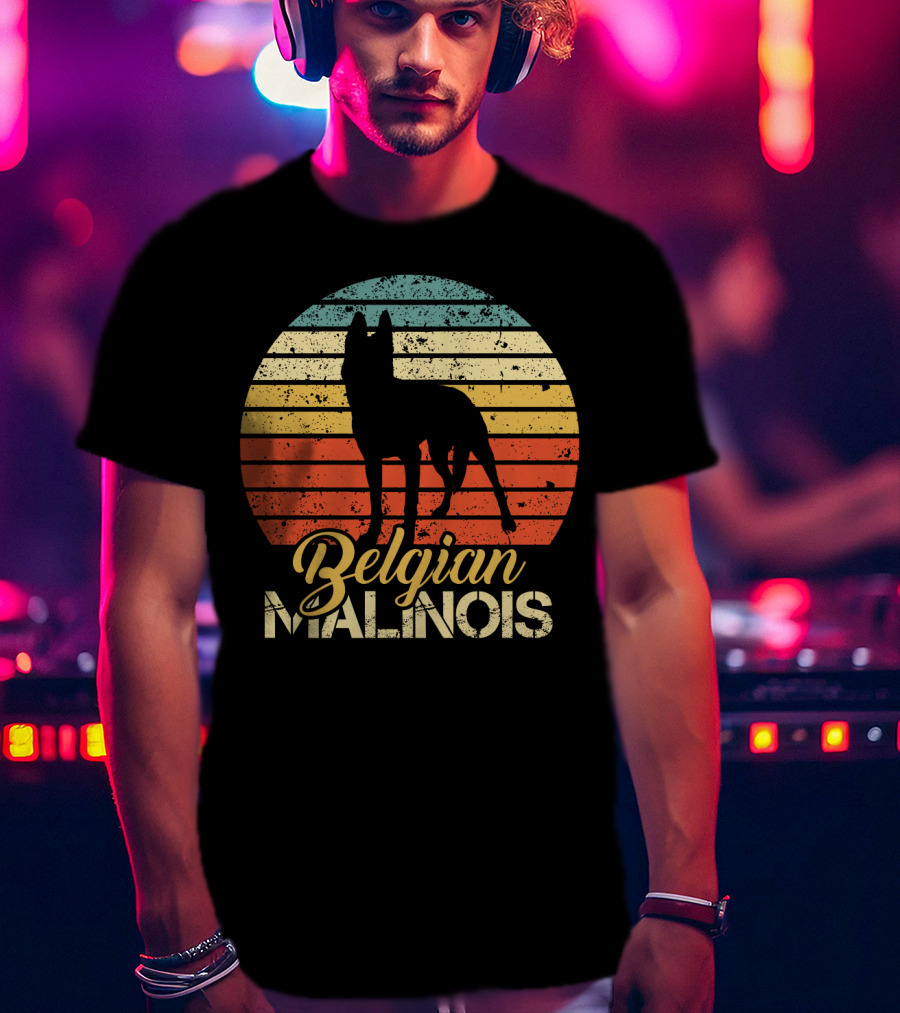Retro Sunset Belgian Malinois T-Shirt
