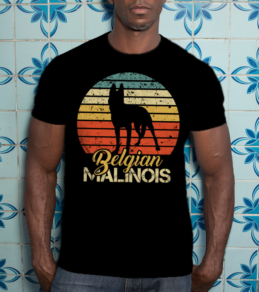 Retro Sunset Belgian Malinois T-Shirt
