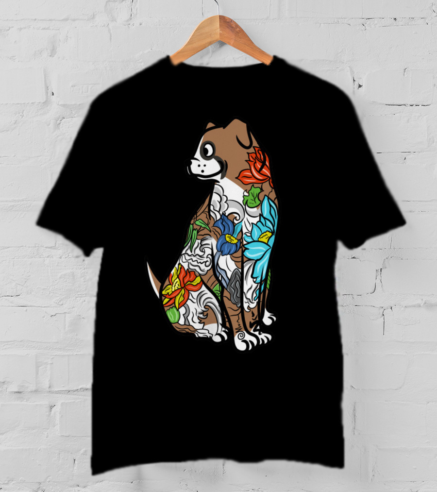 Boxer Tattoo Floral Colorful T-Shirt