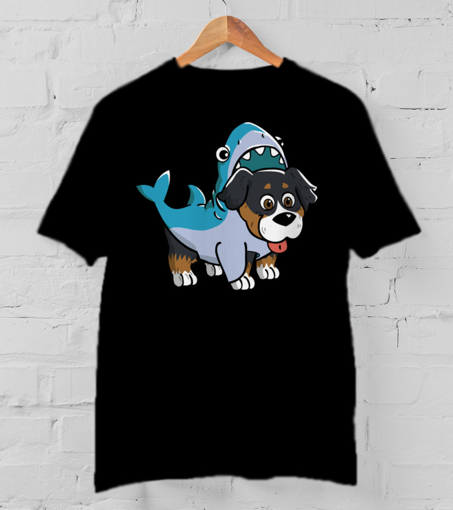 Bernese Mountain Dog In Shark Costume Fun T-Shirt