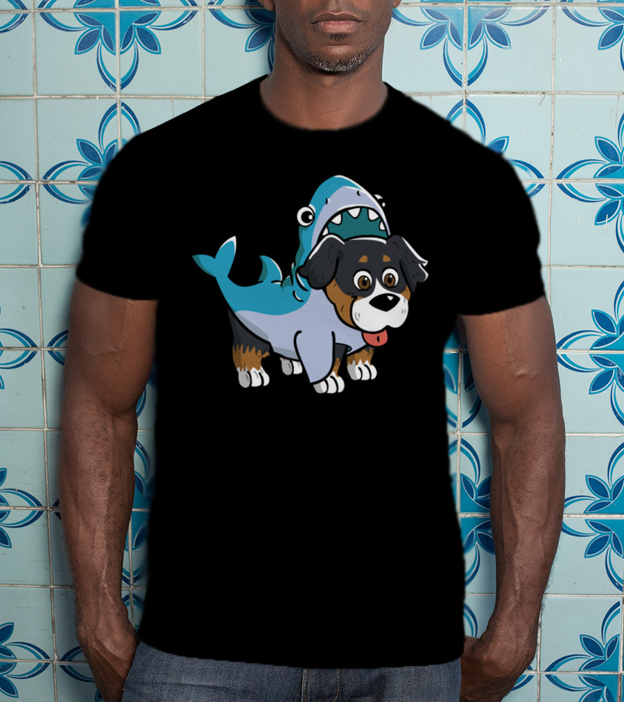 Bernese Mountain Dog In Shark Costume Fun T-Shirt