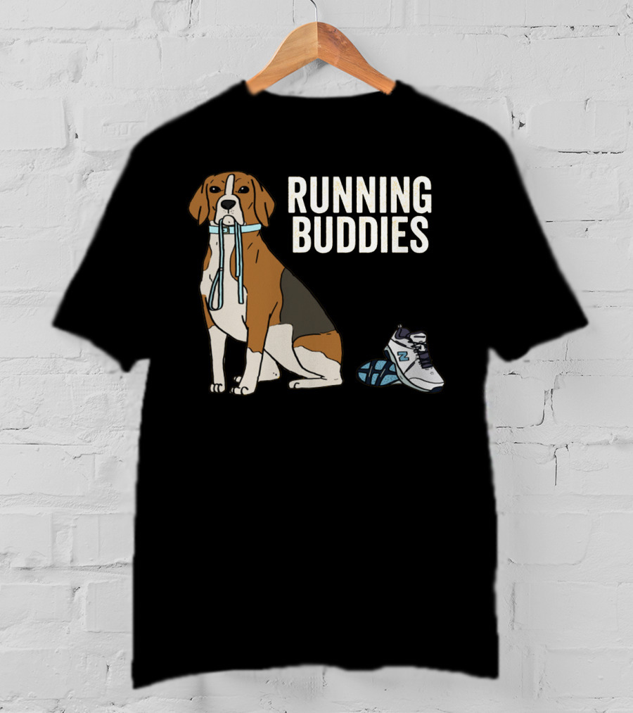 Beagle Running Buddies With Shoe And Leash T-Shirt