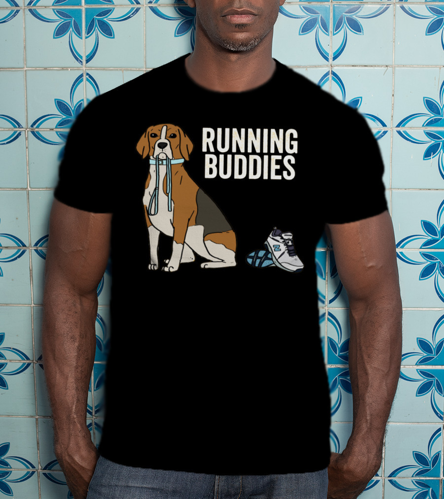 Beagle Running Buddies With Shoe And Leash T-Shirt